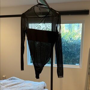 Zara Black Mesh Bodysuit